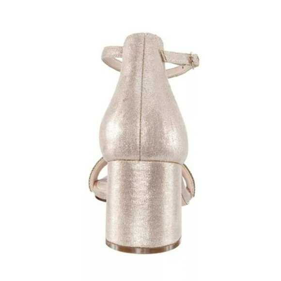 Nina Elenora Rhinestone Embellished Dress Sandals Taupe -9 - Picture 4 of 12